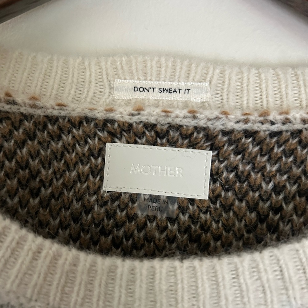 Mother The Jumper Printed Alpaca Crewneck Sweater - Picture 4 of 7